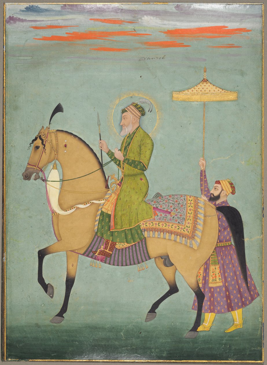 الإمبراطور ألامجير (1658-1707) على ظهور الخيل بواسطة فنان غير معروف