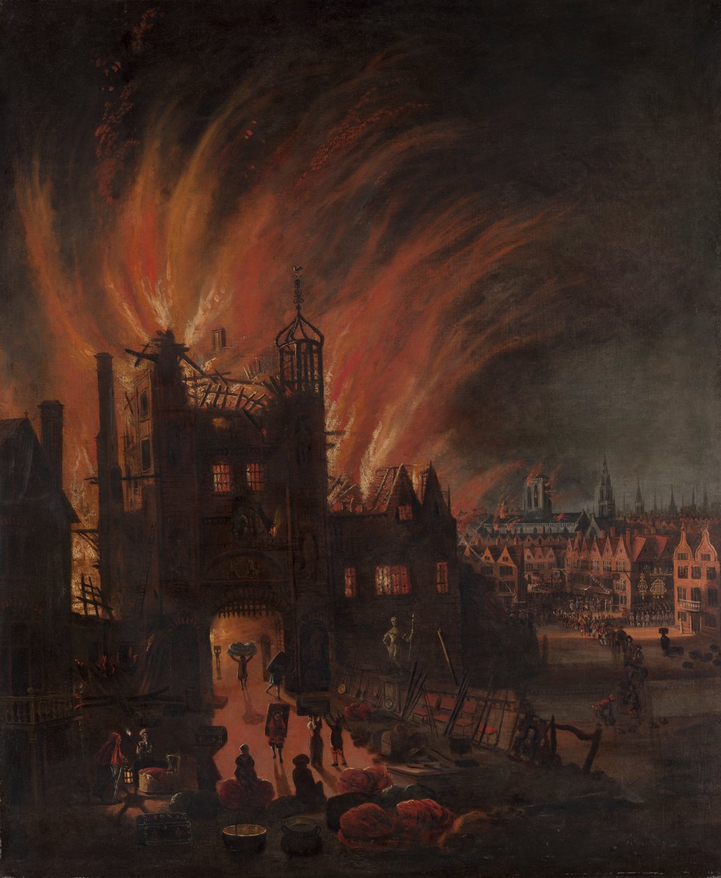 حريق لندن العظيم مع Ludgate و Old St. Paul