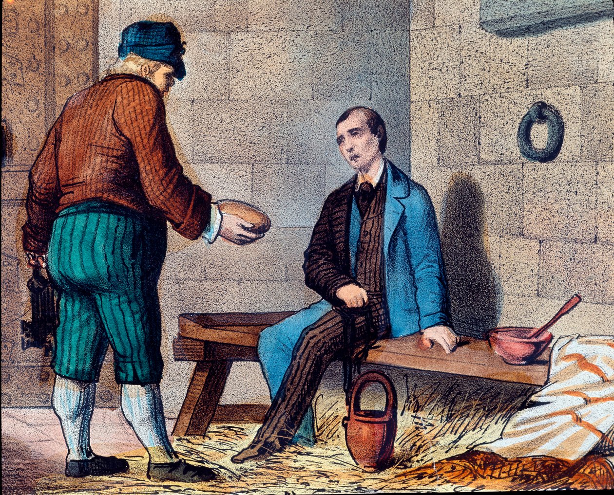 المواطن الإيطالي سيلفيو بيليكو (1798-1854) ، يتهم بالكربوناري (كاربوناري) ويحيط بقلعة سبيلبرغ (سبيلبيرك) في مورافيا للطباعة الحجرية في القرن التاسع عشر بواسطة فنان غير معروف