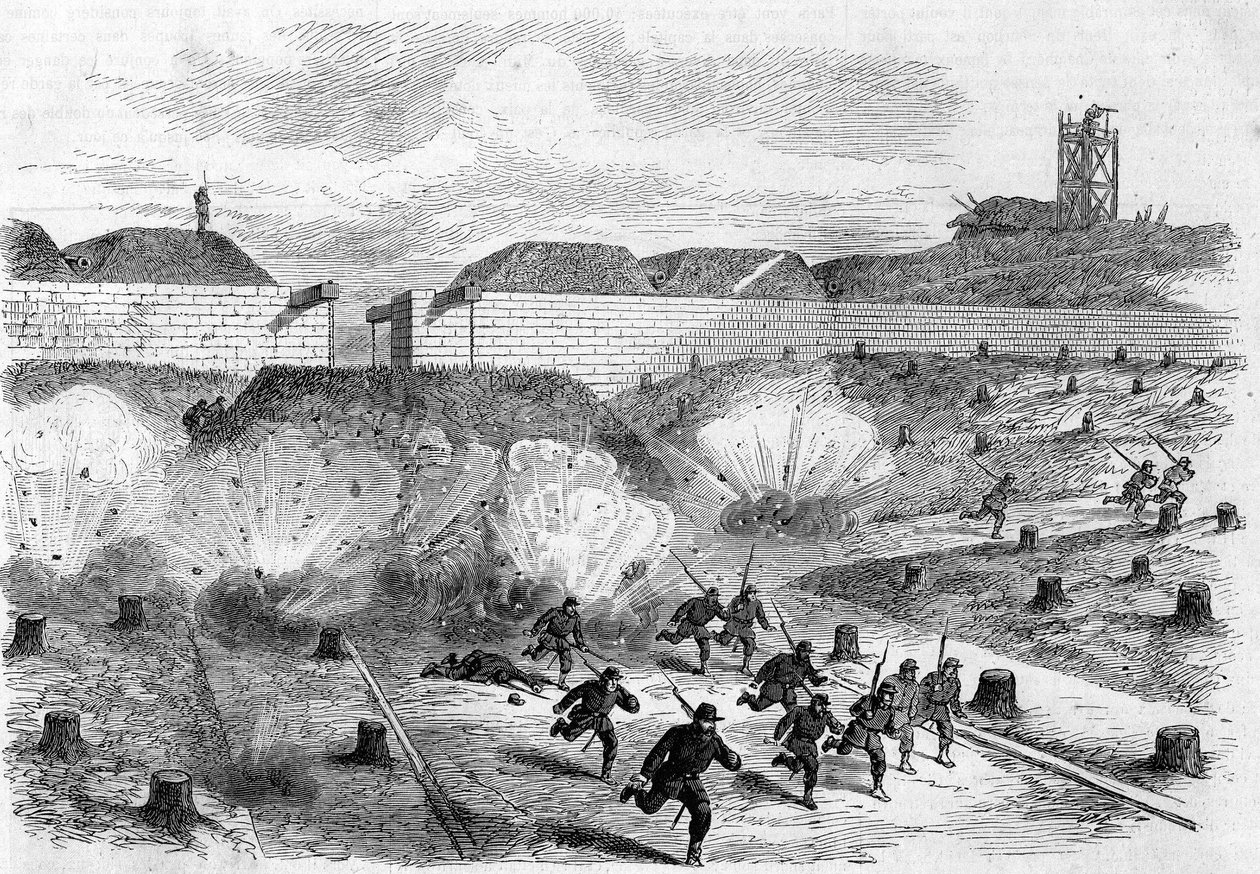 كومونة باريس عام 1871. قصف البابا دوتويل من قبل اتحادات الكوميونات عام 1871. بواسطة فنان غير معروف