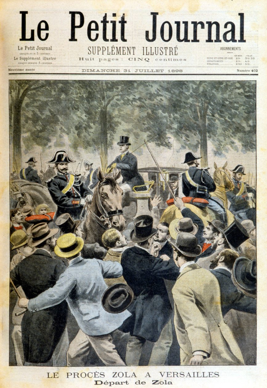 محاكمة زولا في فرساي - في "" Le Petite Journal "في 31/07/1898 بواسطة فنان غير معروف