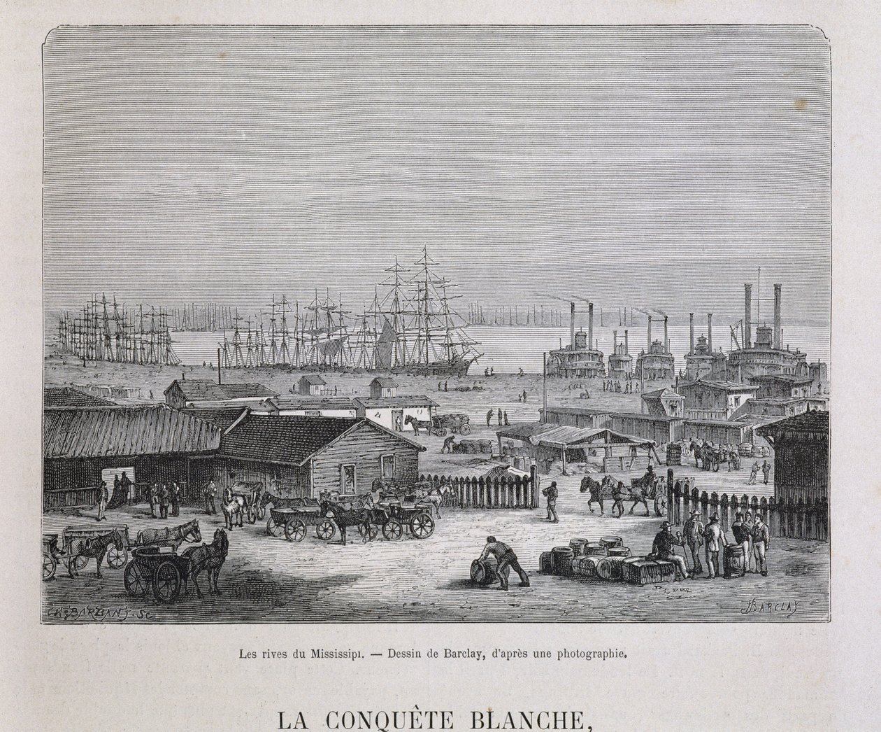 ضفاف نهر المسيسيبي - في "" Le Tour du monde "" ، النصف الثاني. 1876 بواسطة فنان غير معروف