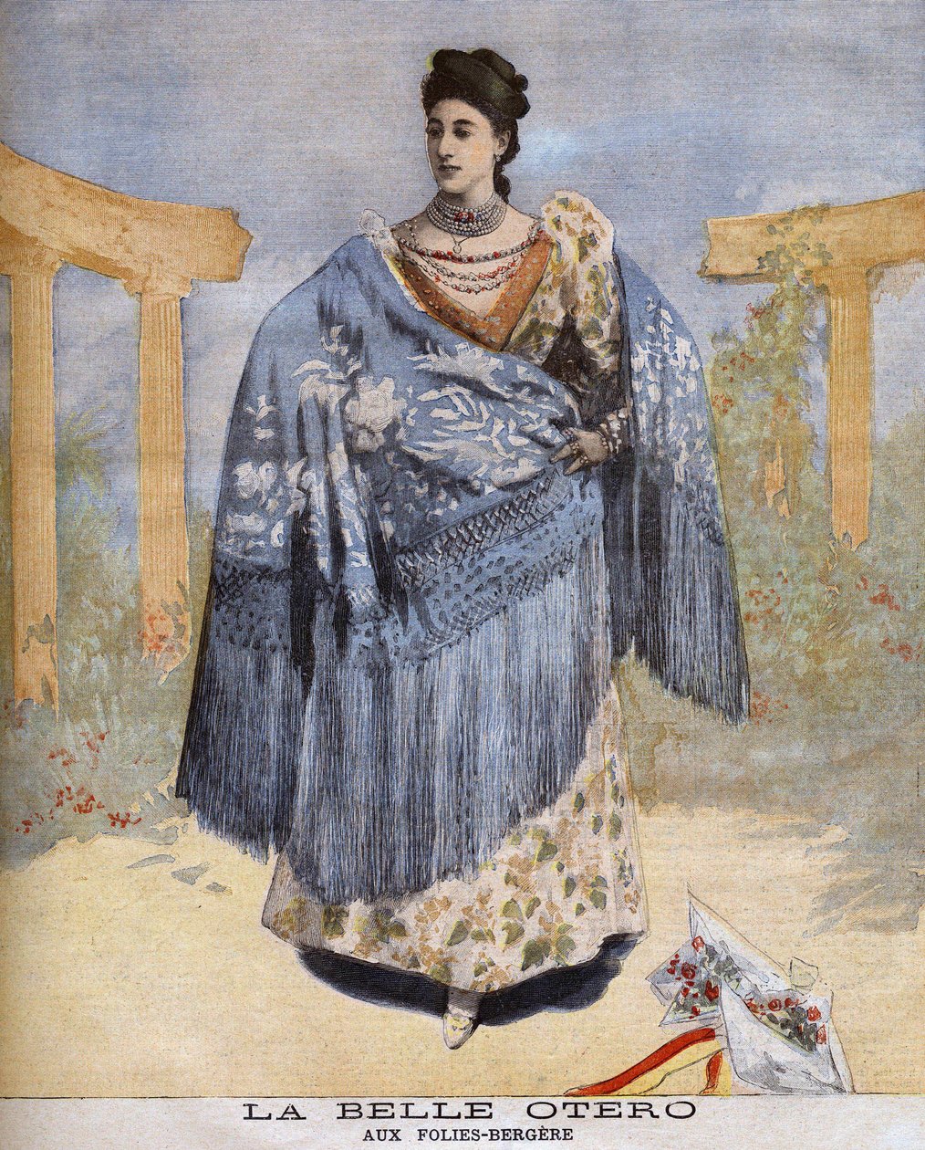 Otero الجميل في Folies-Bergères في عام 1894 بواسطة فنان غير معروف