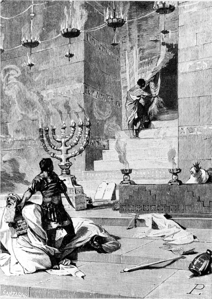 استولى تيطس على القدس حوالي عام 80 بعد الميلاد. نقش القرن التاسع عشر. بواسطة فنان غير معروف