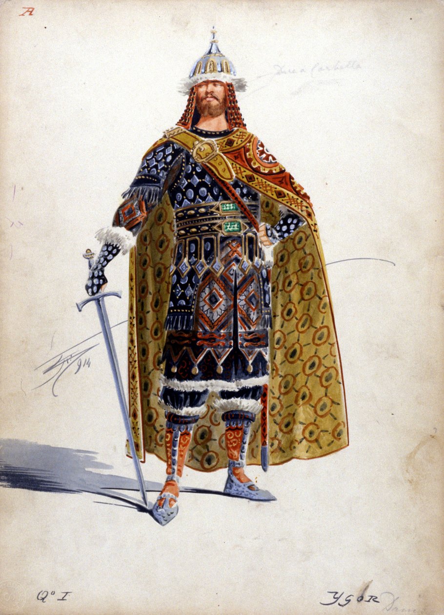 شخصية الأمير إيغور للأوبرا التي تحمل نفس الاسم من قبل ألكسندر بورودين (1833 - 1887) التي تم إنشاؤها بين عامي 1869 و 1886. بواسطة فنان غير معروف