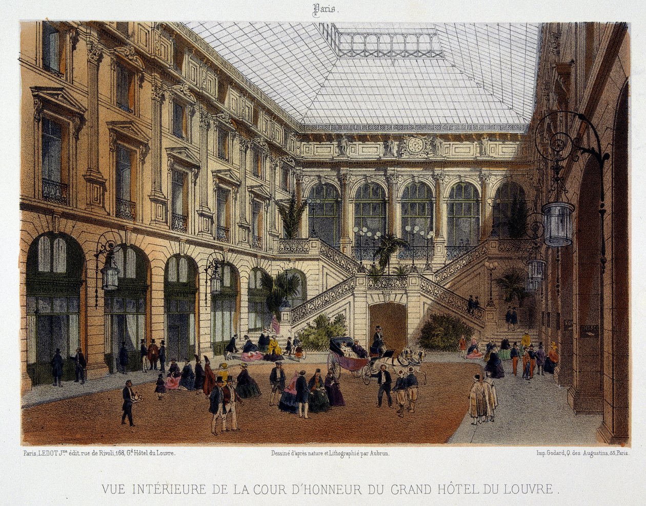 ساحة الشرف في فندق Grand Hôtel du Louvre بواسطة فنان غير معروف