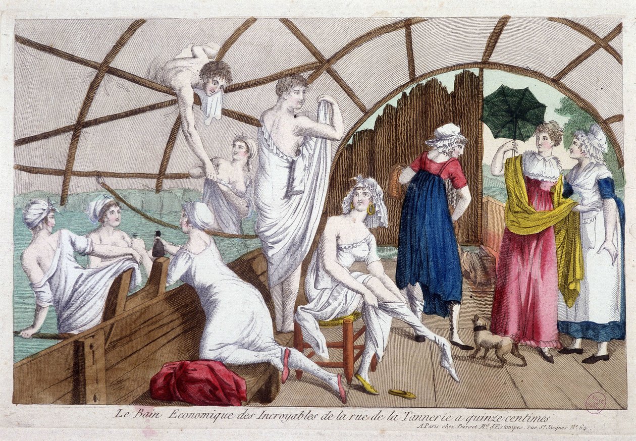 الحمام الاقتصادي المذهل (15 سنتًا) ، شارع de la tannerie ، أوائل القرن التاسع عشر ، Carnavalet. بواسطة فنان غير معروف