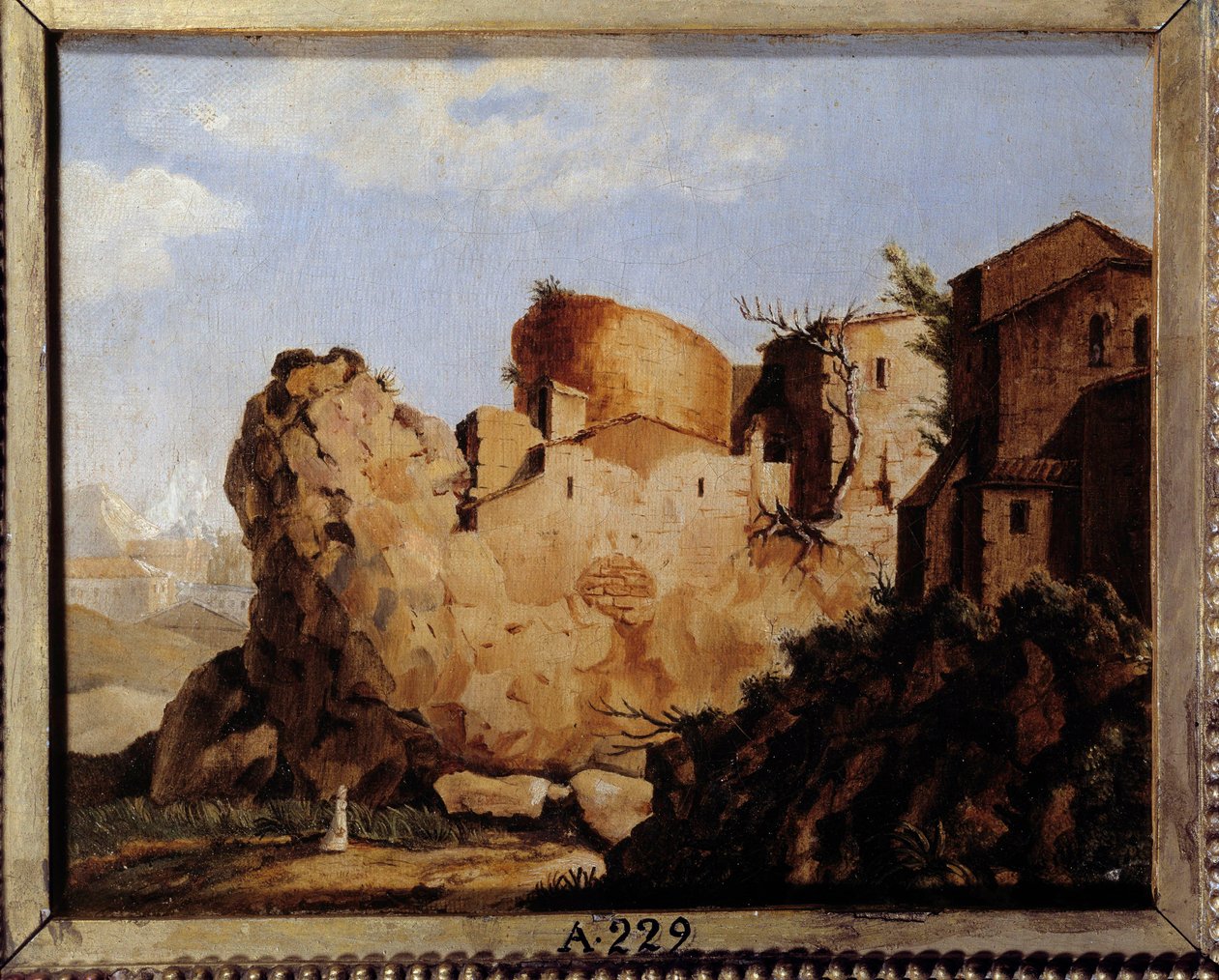 The home of Napoleon Bonaparte (1769-1821) and the citadel in Corsica, whimsical composition The landscape reproduces Napoleon