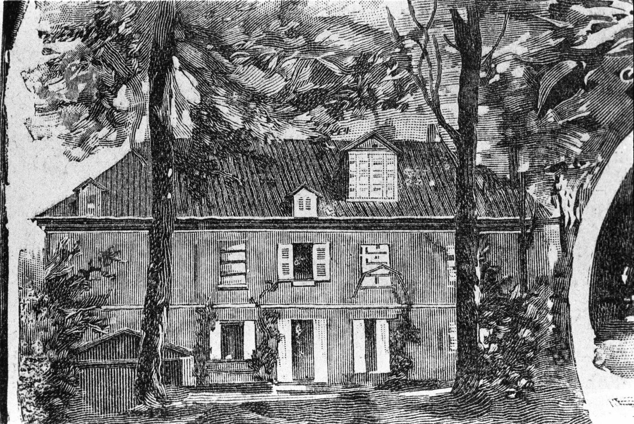 منزل جورج ساند (Aurore Dupin ، Baronne Dudevant) (1804-1876) في Nohant-Vic (Nohant Vic) (36). بواسطة فنان غير معروف