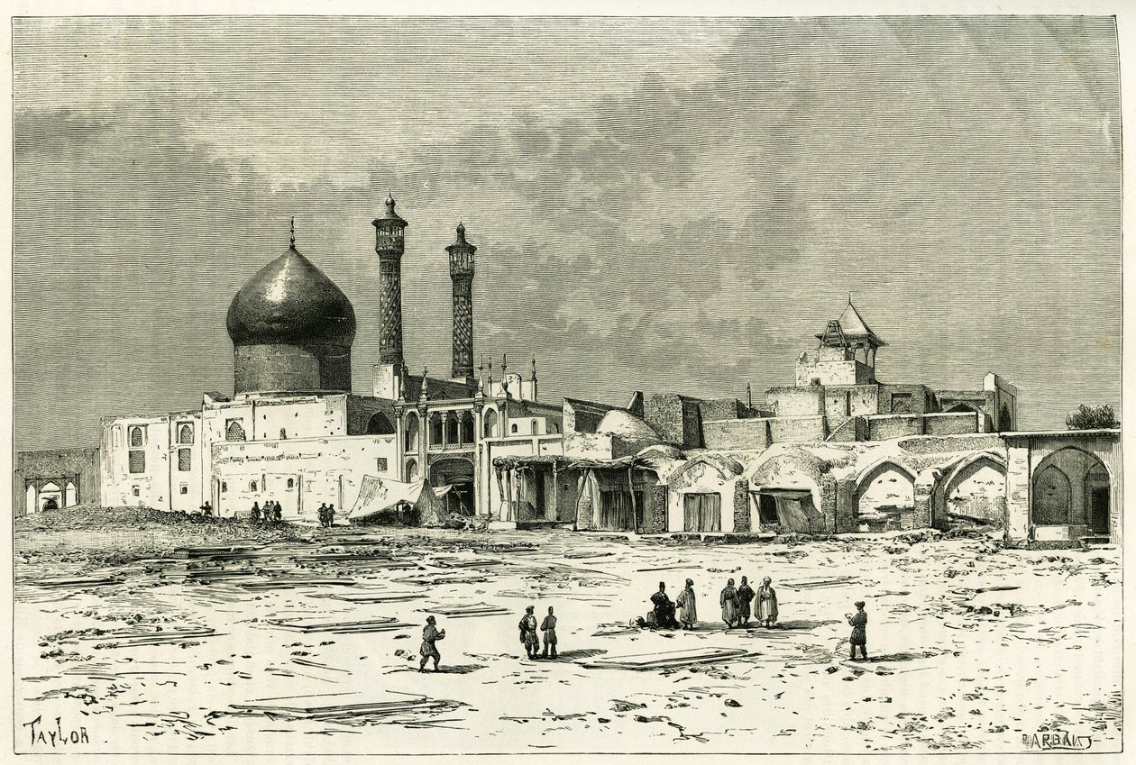 The tomb of Fatma at Koum, etched by Taylor, after a photograph, to illustrate the story “” Persia, Chaldee and Susiane”” in 1881-82, by Jane Dieulafoy (nee Magre بواسطة فنان غير معروف
