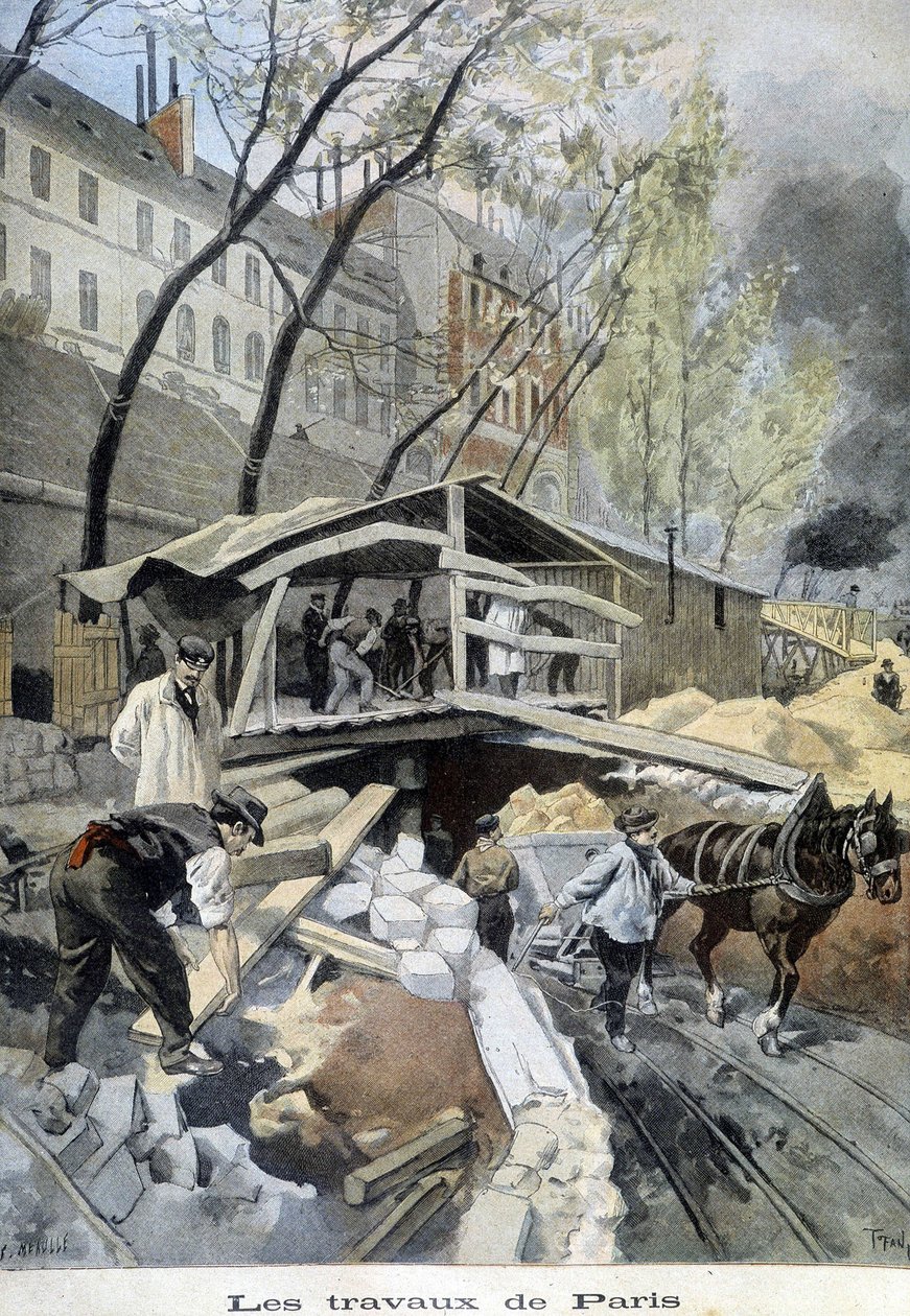 أعمال المترو في باريس - في "" Le Petite Journal "، مايو 1899 بواسطة فنان غير معروف