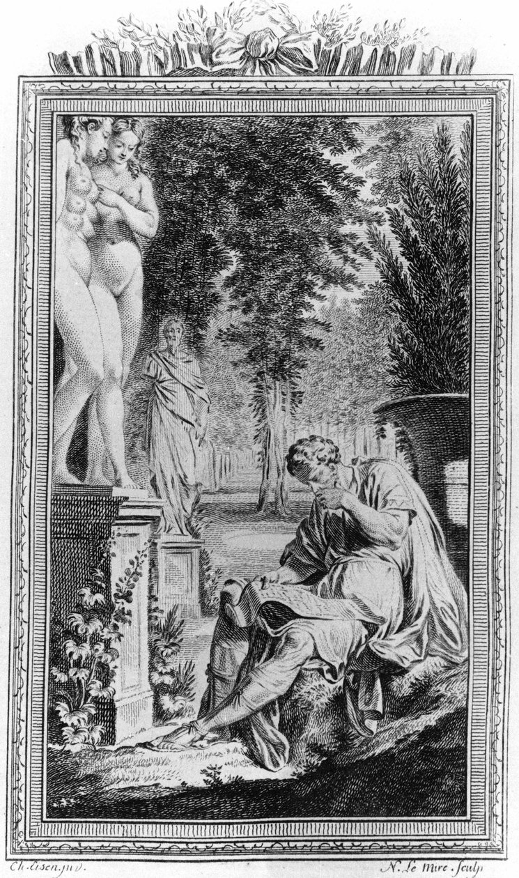 Lucretius (Lucrecia) الفيلسوف والشاعر الروماني "في الطبيعة" ، بورتريه من القرن الثامن عشر. بواسطة فنان غير معروف