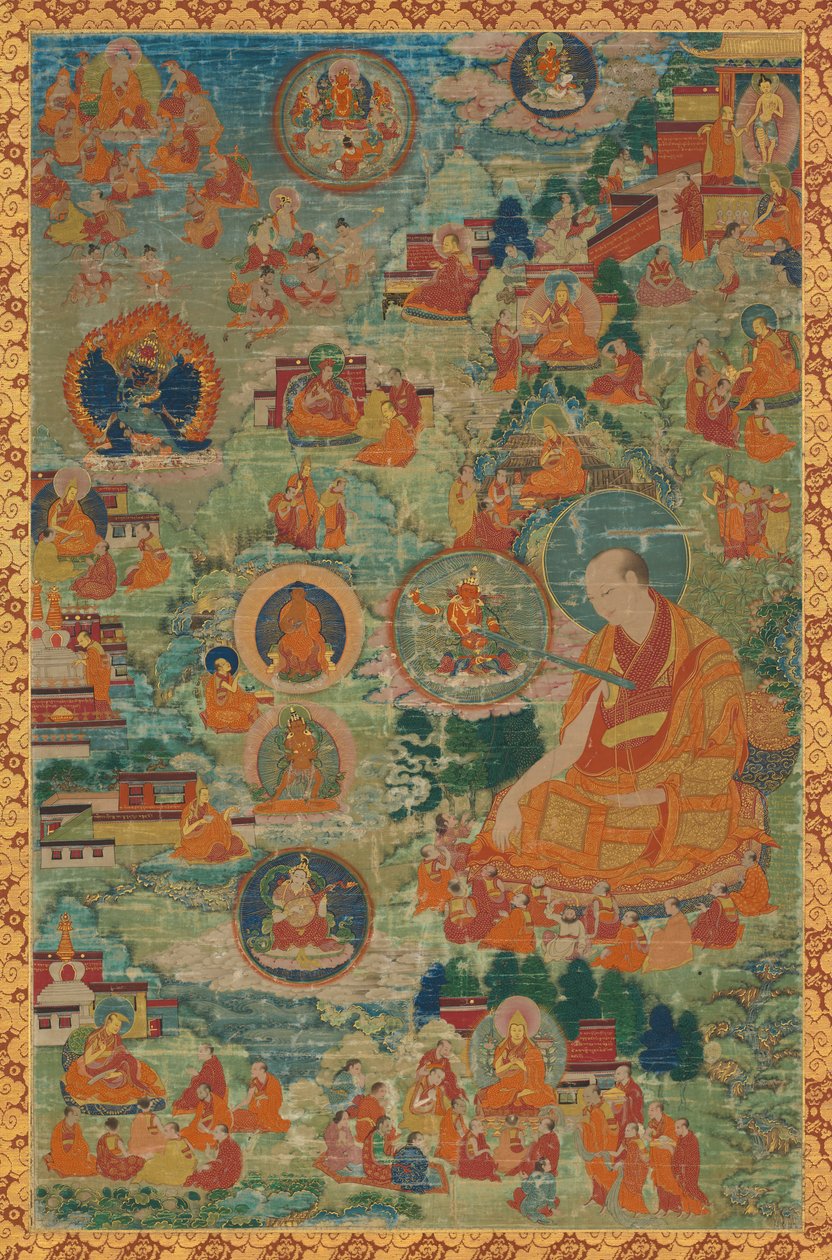 Tsong-kha-pa ومشاهد من حياته بواسطة فنان غير معروف
