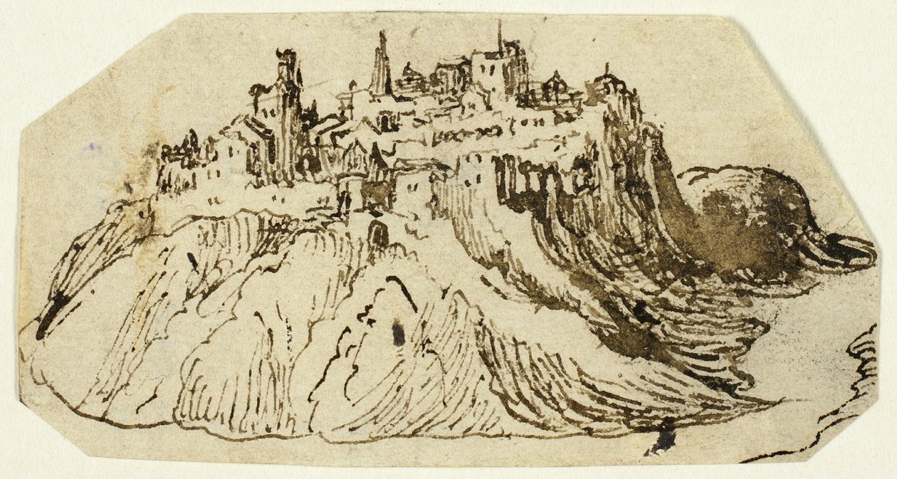 منظر لـ Fortified Hill Town بواسطة فنان غير معروف