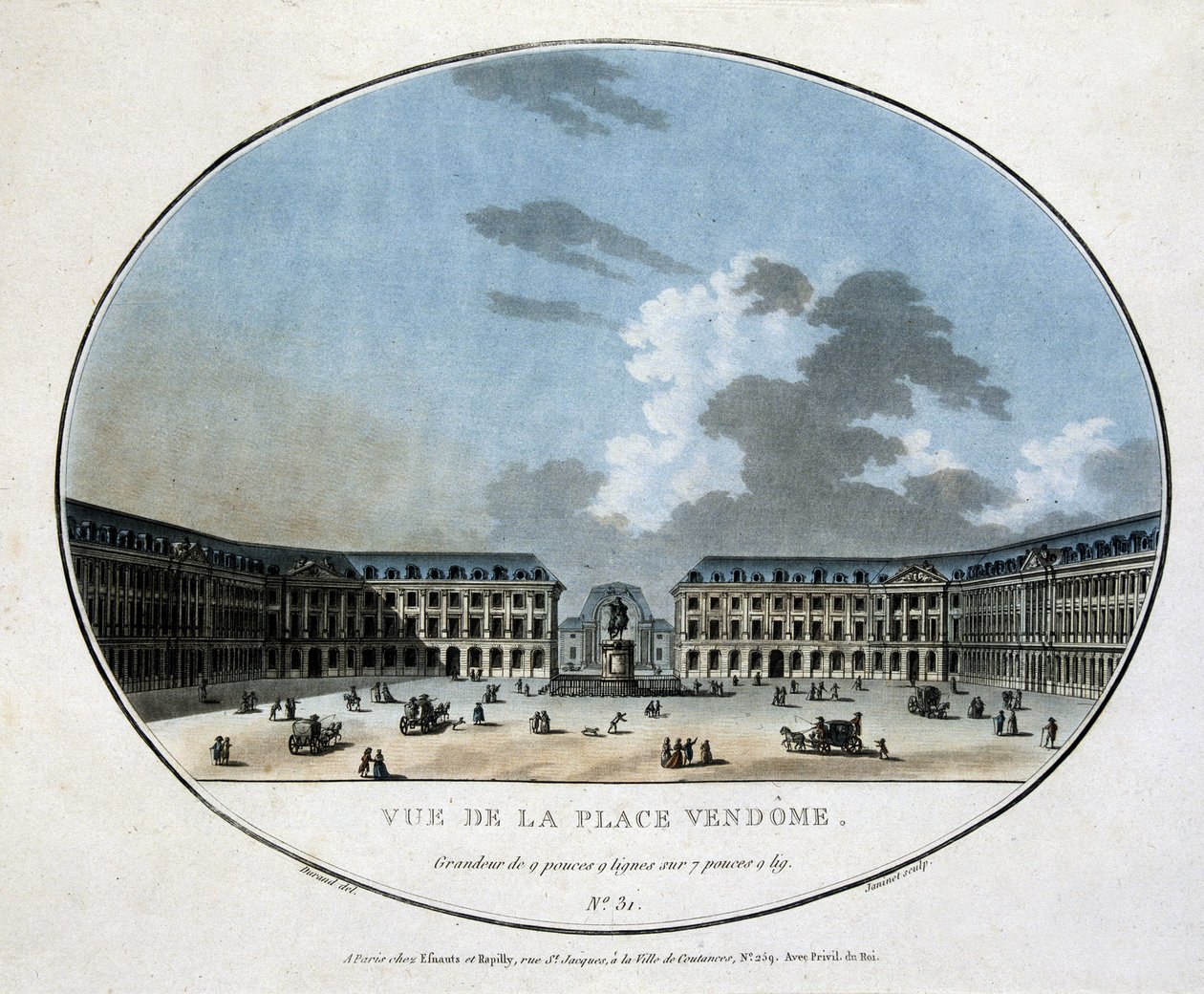 منظر لـ Place Vendôme - نقش بواسطة فنان غير معروف