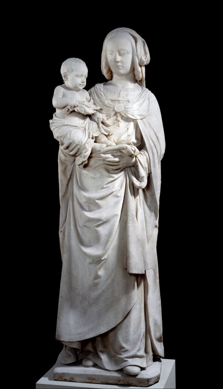 تسمى العذراء والطفل بمنحوت عذراء الزيتون في الباتر. من شاتو دي Couasnon (زيتون). 1510-1520. باريس ، متحف اللوفر. بواسطة فنان غير معروف