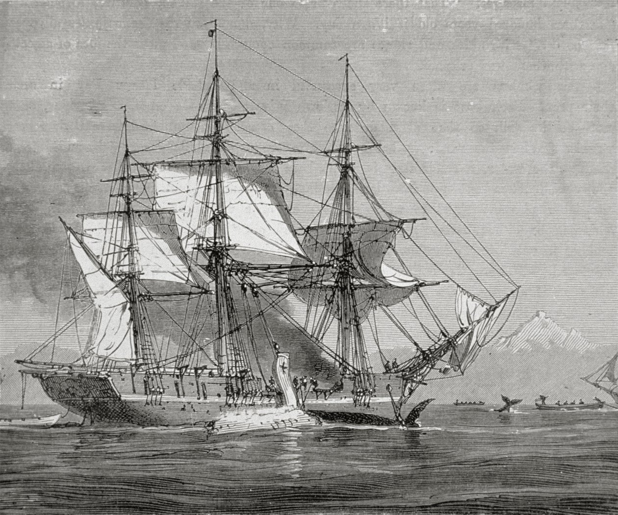 Whalers at Work بواسطة فنان غير معروف