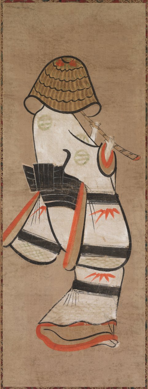 المرأة كراهب متجول: Onna Komuso (Otsu-e) بواسطة فنان غير معروف
