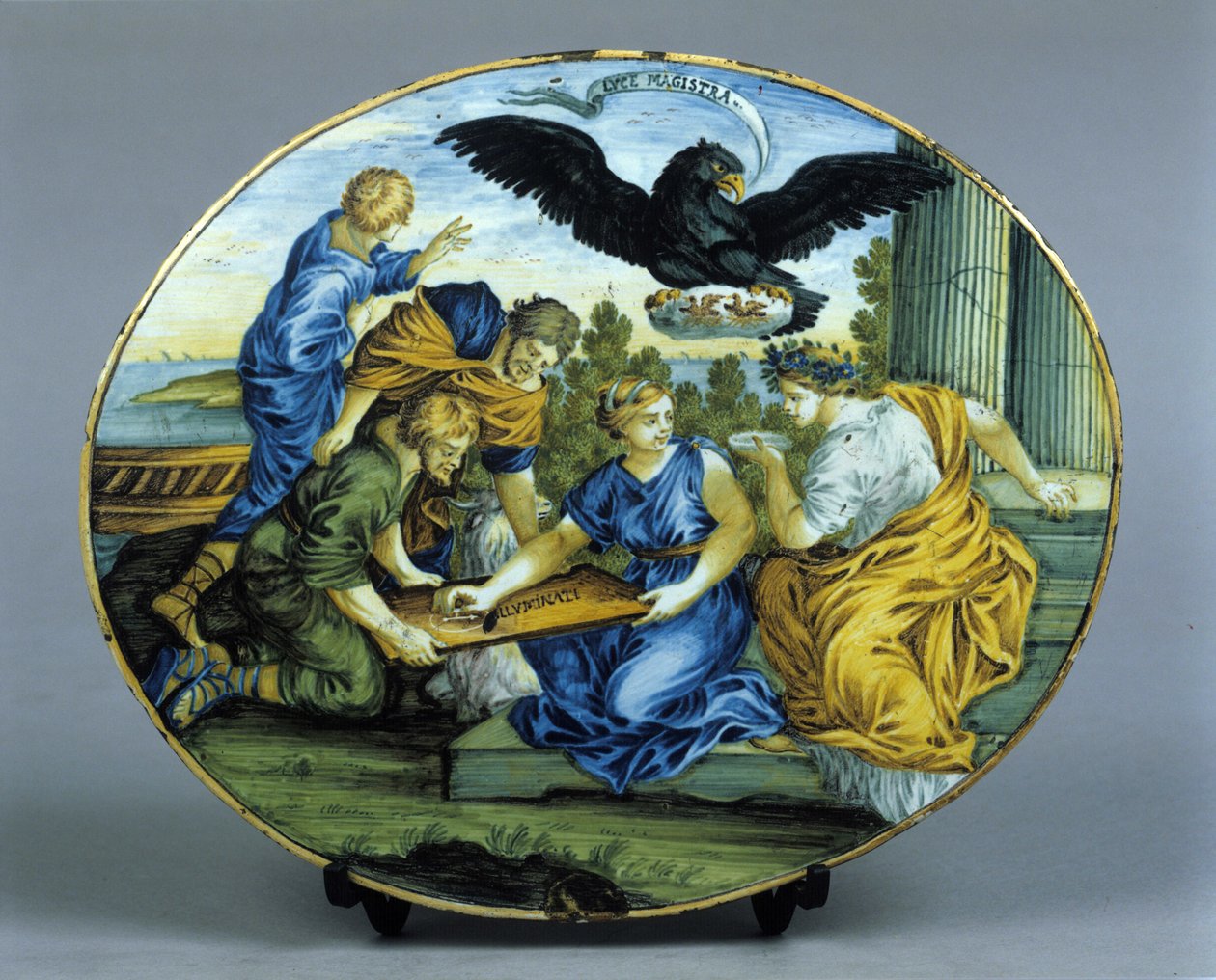 World Secrete Society: the sect or Academy of Illuminati (Illuminati Illuminines de Baviere or Illuminaten). Ceramic of the 18th century. Milanese . بواسطة فنان غير معروف