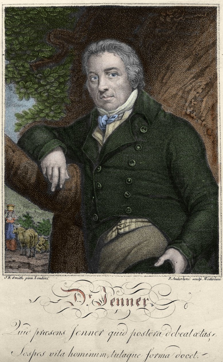 صورة لإدوارد جينر (1749-1823) ، طبيب إنجليزي ، مذيب للمناعة ضد الجدري. بواسطة فنان غير معروف