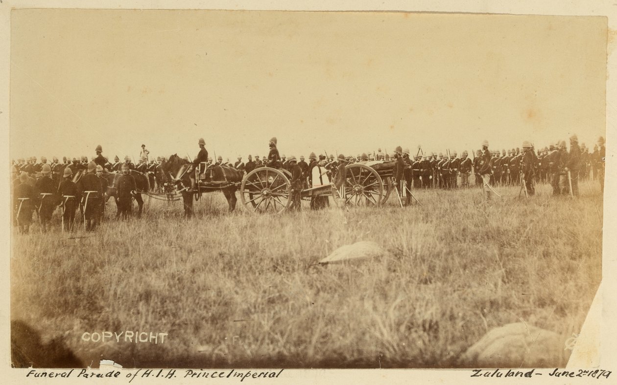"موكب جنازة صاحب السمو الأمير إمبريال ، زولولاند" ، 2 يونيو 1879 (صورة بالأبيض والأسود) بواسطة مصور غير معروف