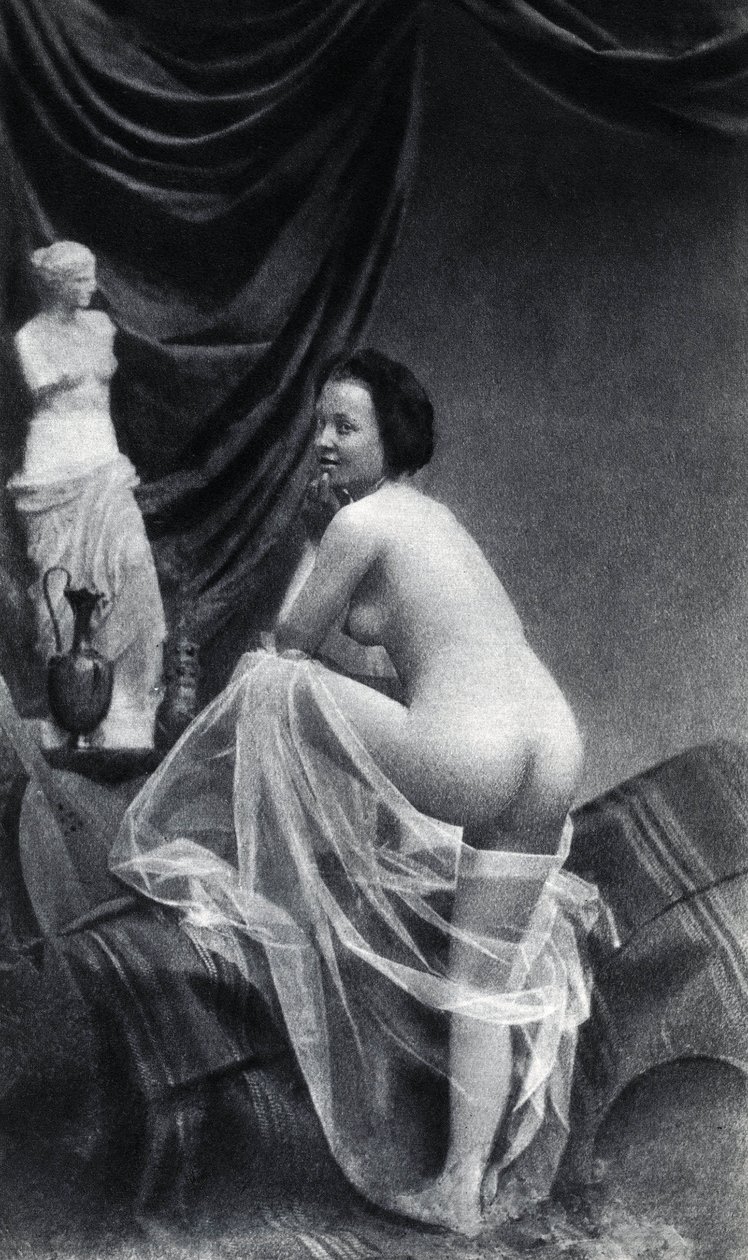 امرأة عارية تقف في الخلف حوالي عام 1855 تصوير مجهول بواسطة مصور غير معروف