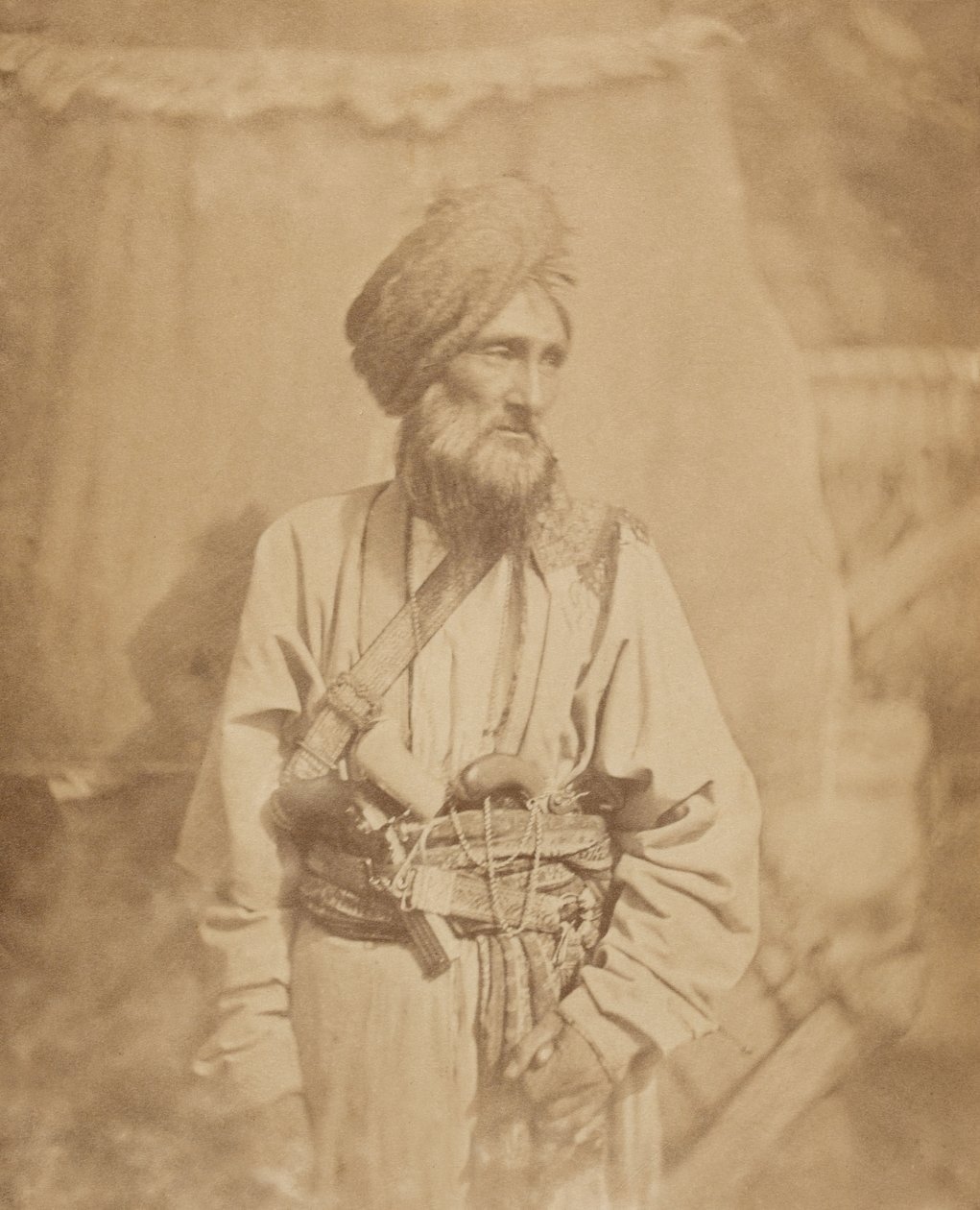 ضابط باثان من سلاح الفرسان غير النظامي في البنجاب ، 1860 حوالي بواسطة مصور غير معروف