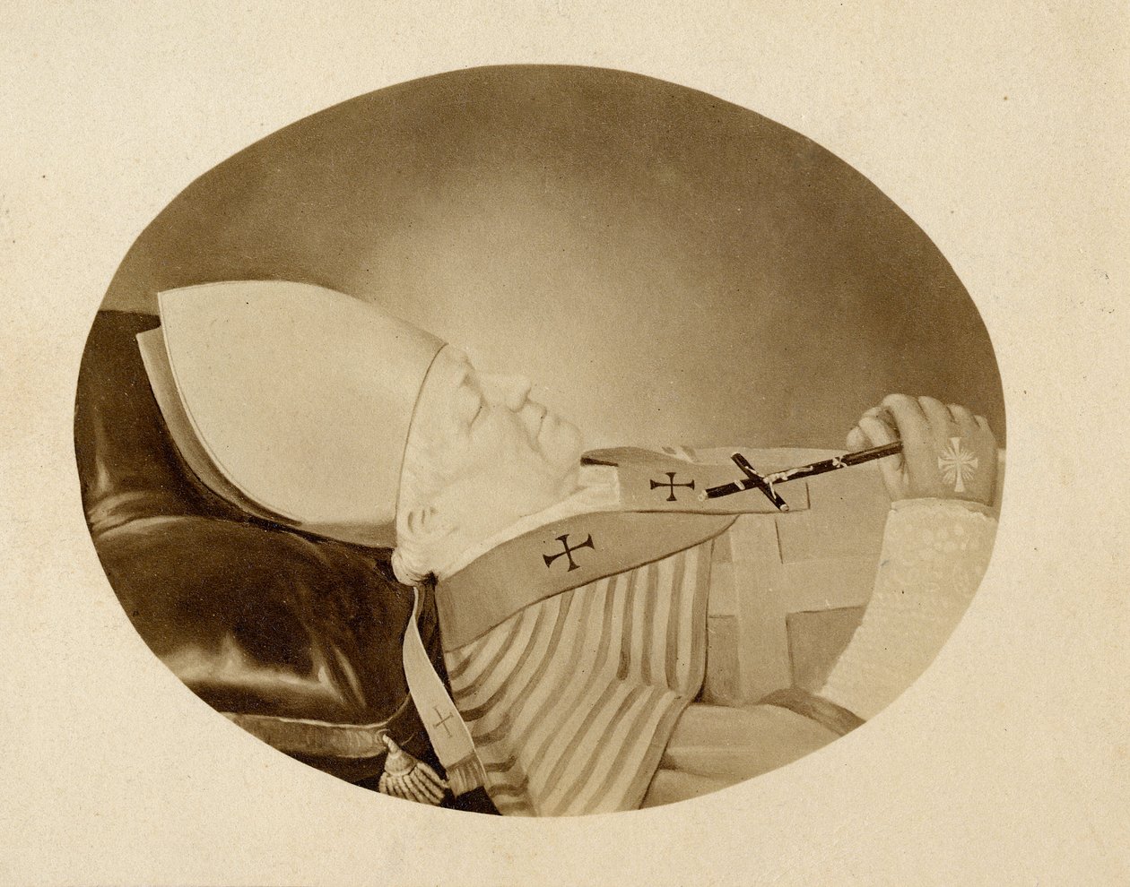 البابا بيوس التاسع (1792-1878) على فراش موته عام 1878 - البابا بيوس التاسع على فراش الموت بواسطة مصور غير معروف