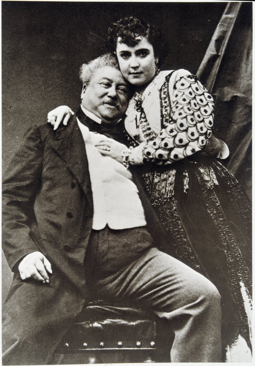صورة ألكسندر دوما بيير (1802 - 1870) وعشيقته بواسطة مصور غير معروف