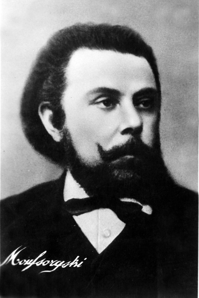 صورة متواضعة بتروفيتش موسورجسكي (1893 - 1881) ، الملحن الروسي. تصوير القرن التاسع عشر. بواسطة مصور غير معروف