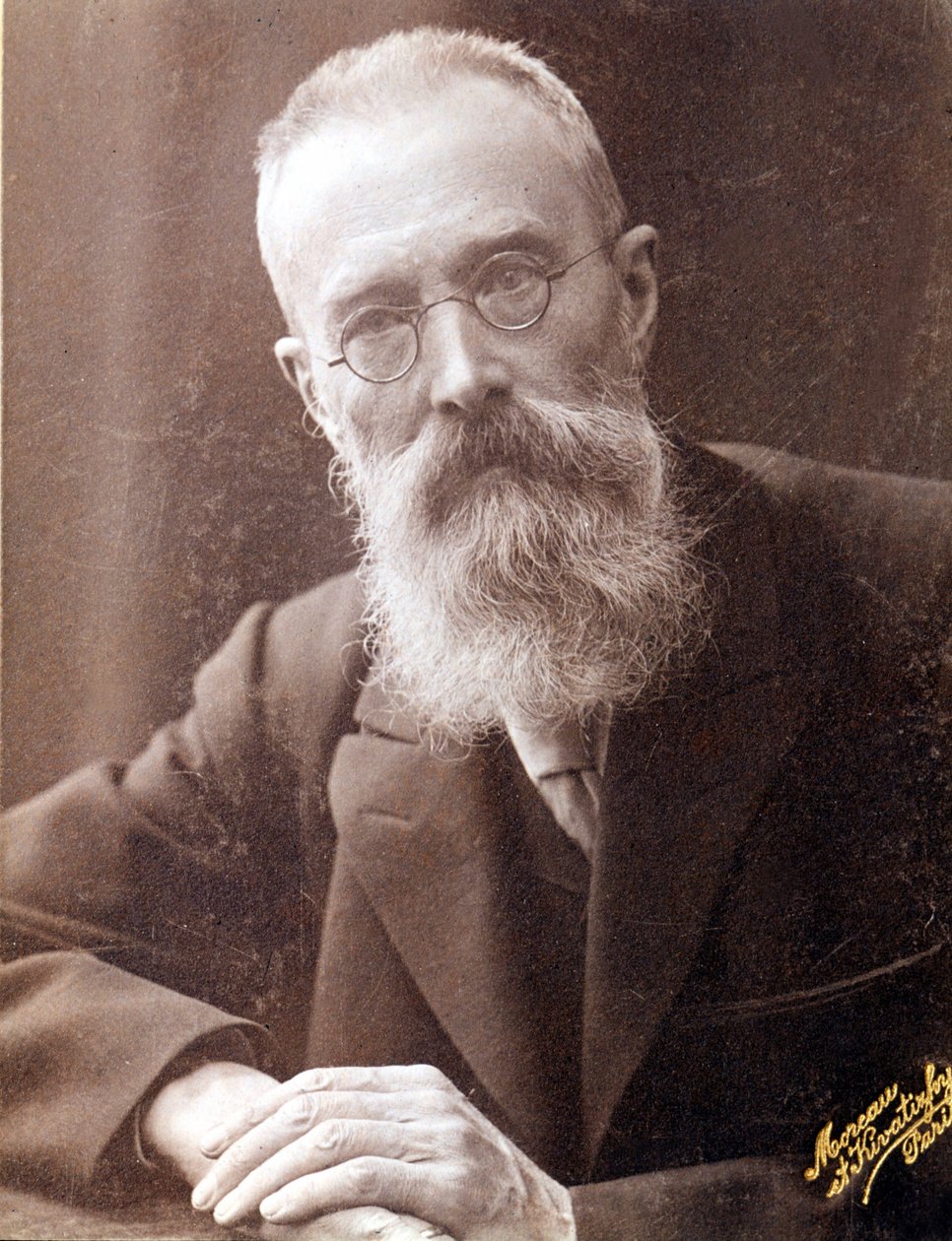 صورة لنيكولاس (نيكولاي) ريمسكي كورساكوف (ريمسكي كورساكوف) (1844-1908)) ، الملحن الروسي. صورة القرن التاسع عشر. بواسطة مصور غير معروف