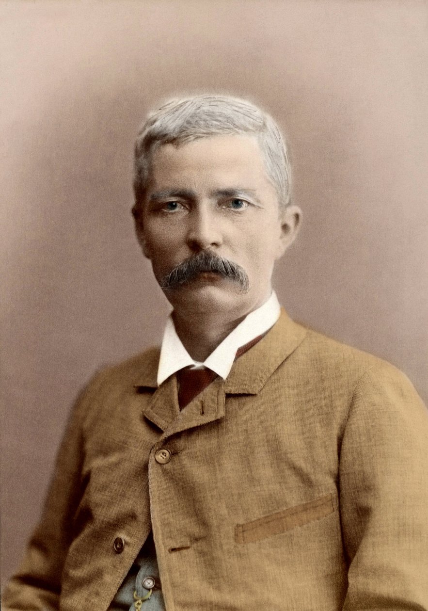 صورة للسير هنري مورتون ستانلي (ولد جون رولاندز) (1841-1904) ، صحفي ومستكشف من ويلز. التلوين في وقت لاحق بواسطة مصور غير معروف