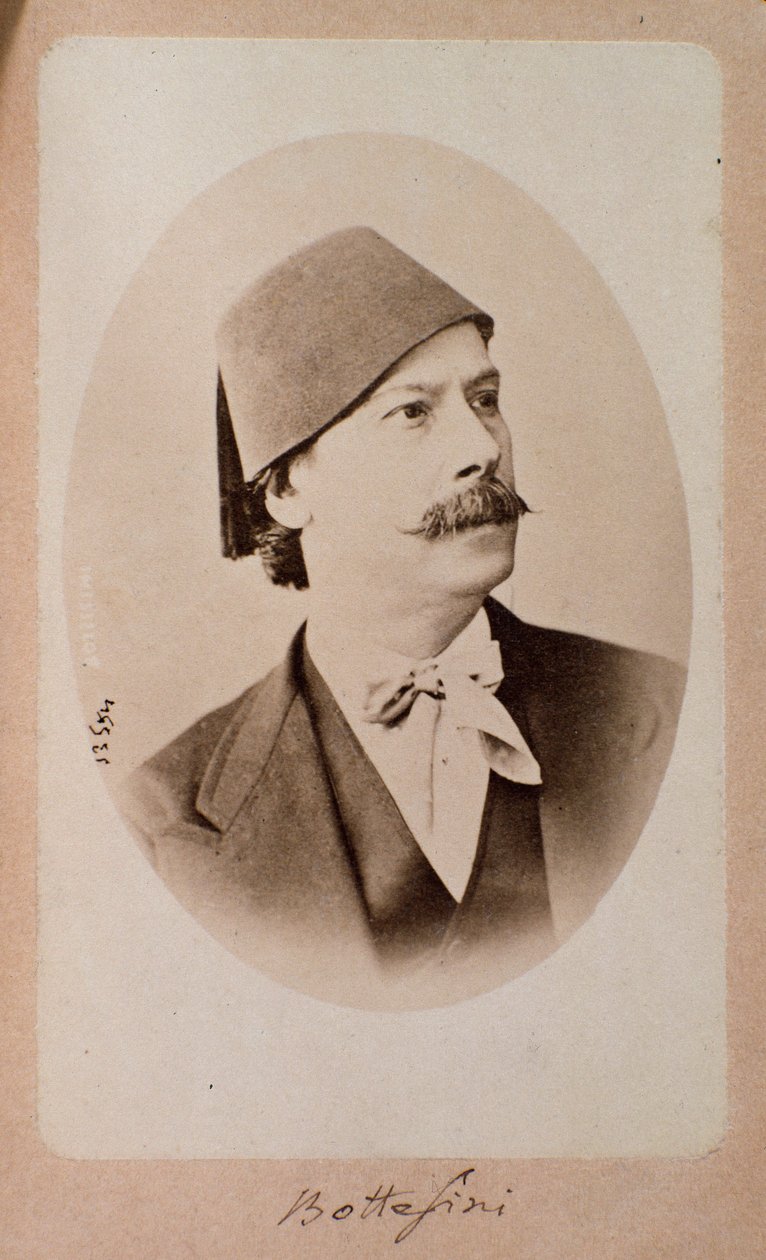صورة للقائد الإيطالي ، الموسيقي والملحن جيوفاني بوتيسيني (1821-1889) صورة فوتوغرافية. بولونيا من القرن التاسع عشر ، متحف ببليوغرافي موسيقي مدني بواسطة مصور غير معروف