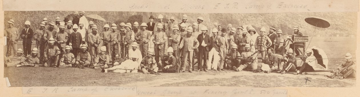 The East Indian Railway Rifle Volunteers at their camp of exercise بواسطة مصور غير معروف