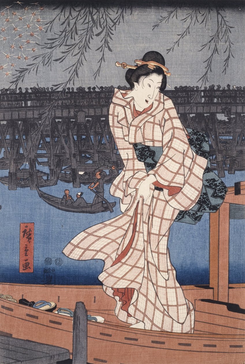 مساء على نهر سوميدا بواسطة Utagawa Hiroshige