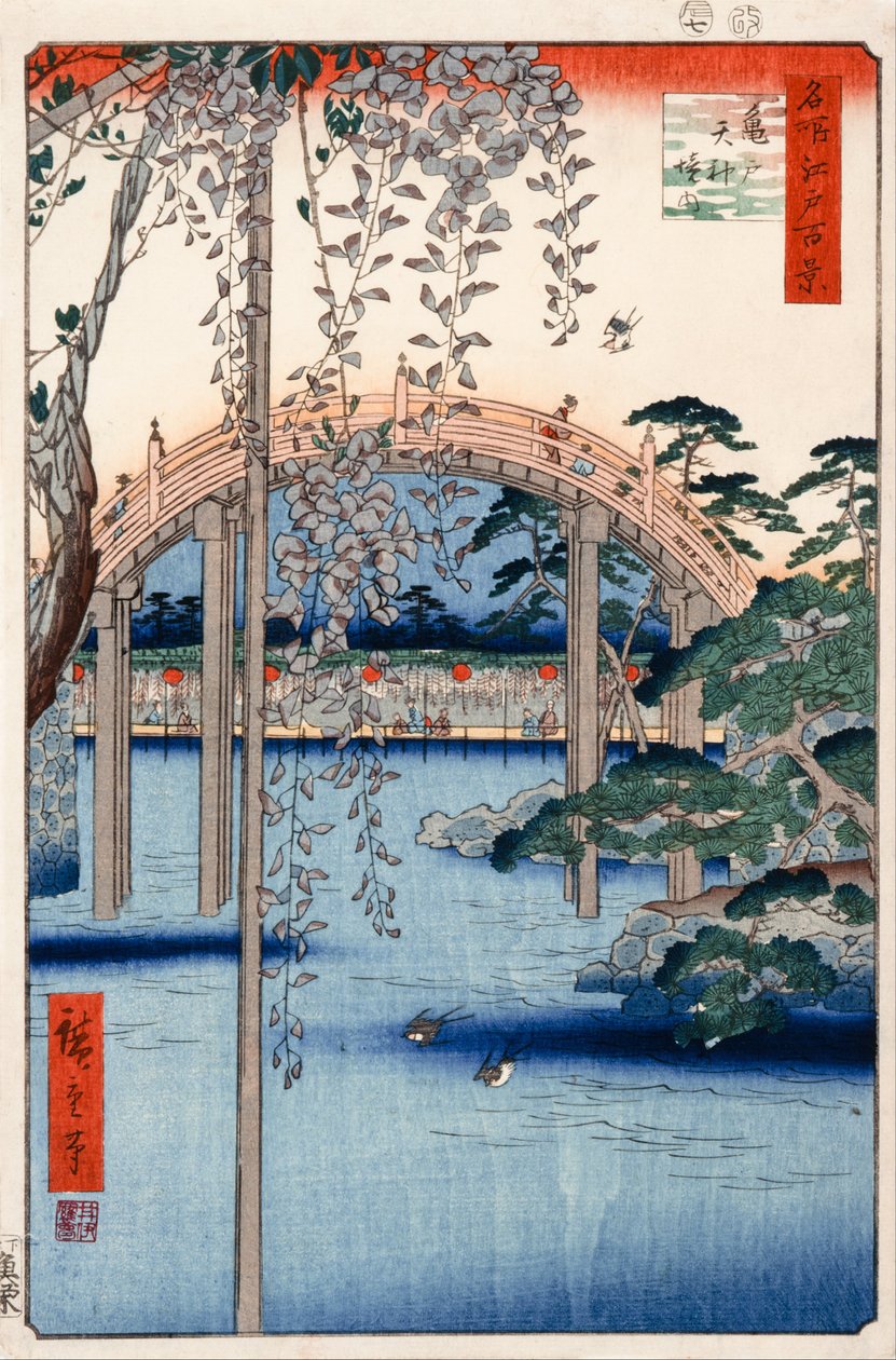 رقم 57 ، أراضي ضريح كاميدو تينجين (من مائة مشاهدة شهيرة لإيدو) بواسطة Utagawa Hiroshige