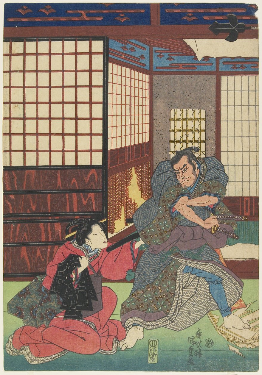 (مشهد من مسرحية مجهولة) ، 1830-1844 بواسطة أوتاغاوا كونيسادا