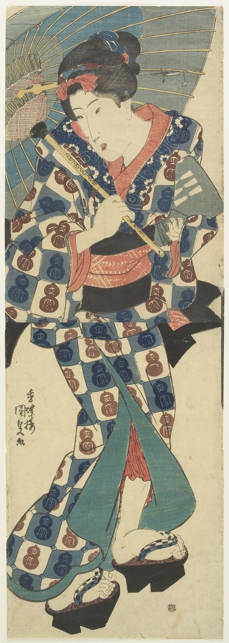 (فتاة صغيرة مع مظلة) ، ج. 1830-1844 بواسطة أوتاغاوا كونيسادا