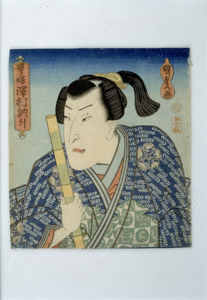 الممثل Sawamura Tossho في مسرحية Uguisuzuka "The Warbler Mound" ، فترة Edo ، منتصف 1830s (طبعة خشبية ملونة) بواسطة أوتاغاوا كونيسادا