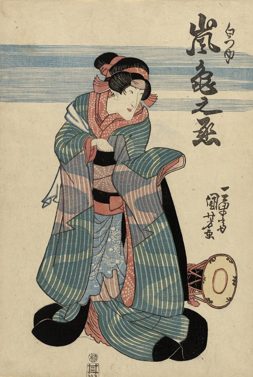 الممثل Arashi Kamenojo II مثل Shiratsuyu ، c.1840 (طباعة كتلة خشبية ملونة) بواسطة Utagawa Kuniyoshi