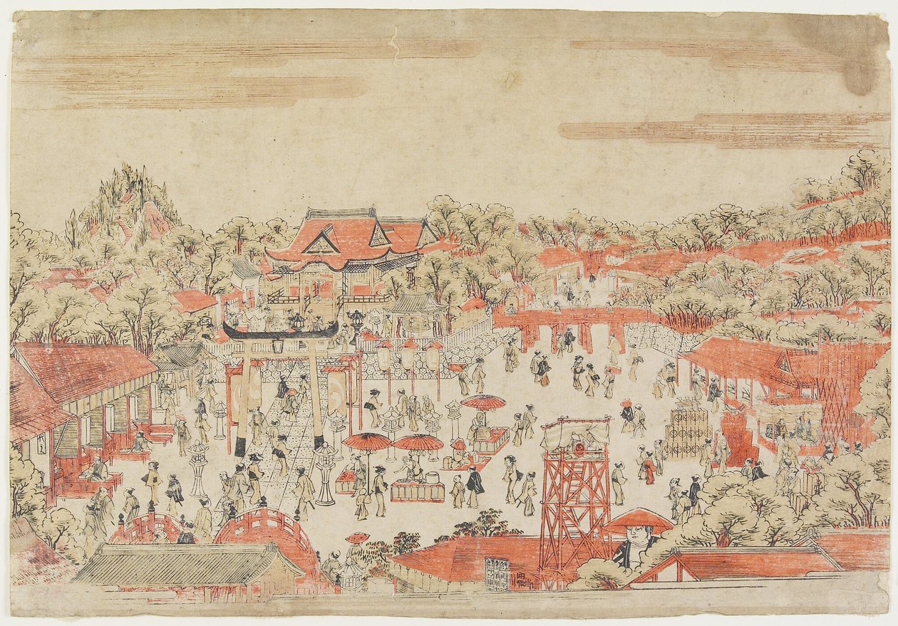 (مشهد في ضريح) ، ج. 1764-1782 بواسطة أوتاغاوا تويوهارو