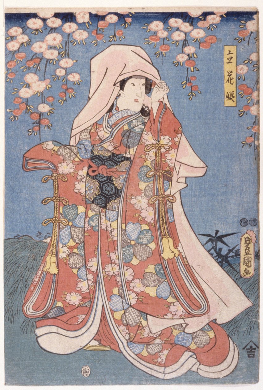 سيدة ذات رداء غني (طباعة خشبية ملونة) بواسطة أوتاغاوا (1786-1865) كونيسادا