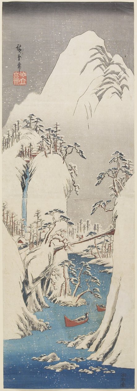 (كيسو جورج في الثلج) ، ج. 1840-1842 بواسطة Utagawa Hiroshige