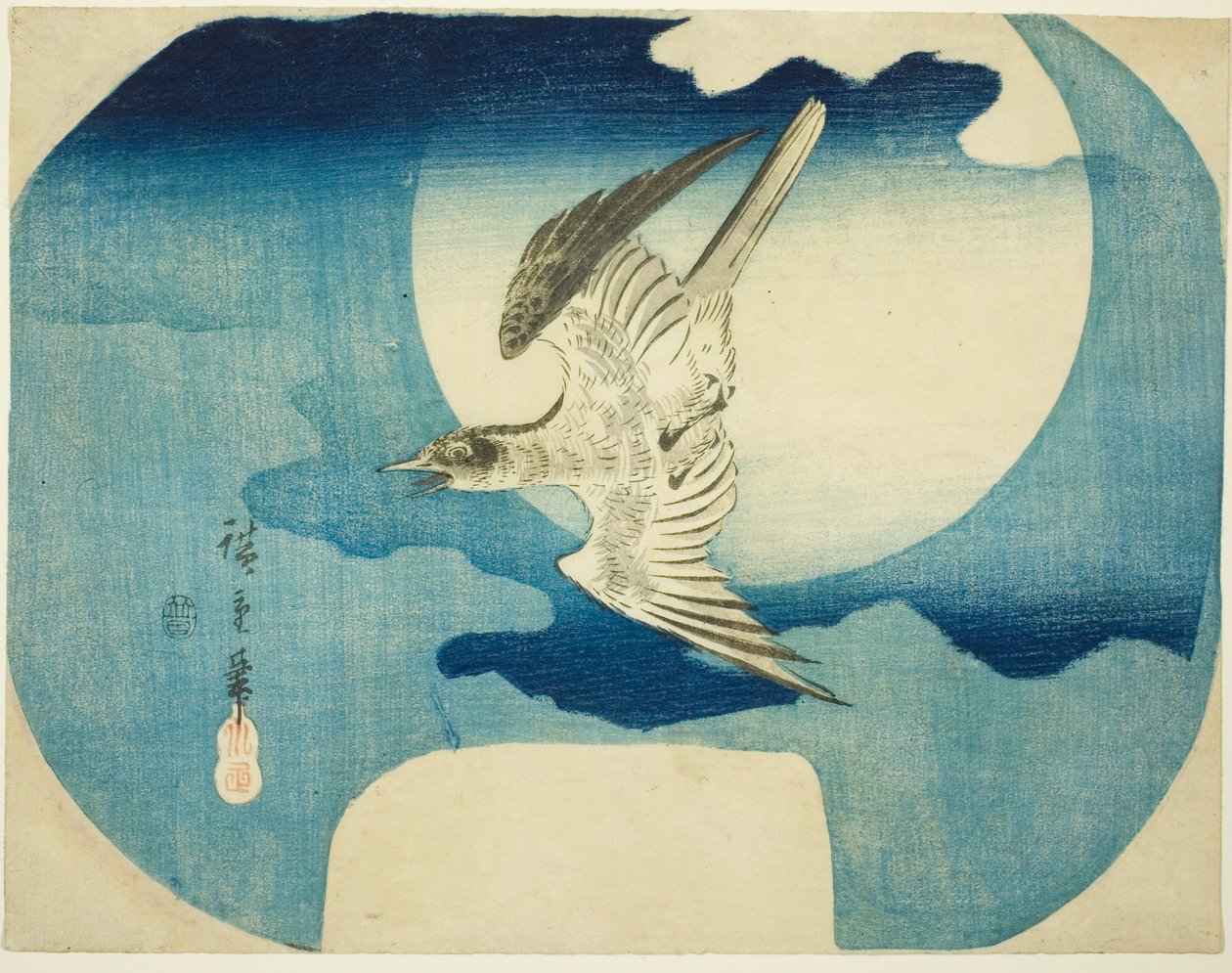 وقواق ضد القمر بواسطة Utagawa Hiroshige