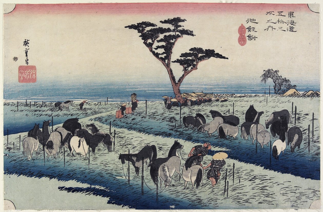 معرض نيسان للخيول ، Chiryu_ ، ج. 1833 بواسطة Utagawa Hiroshige