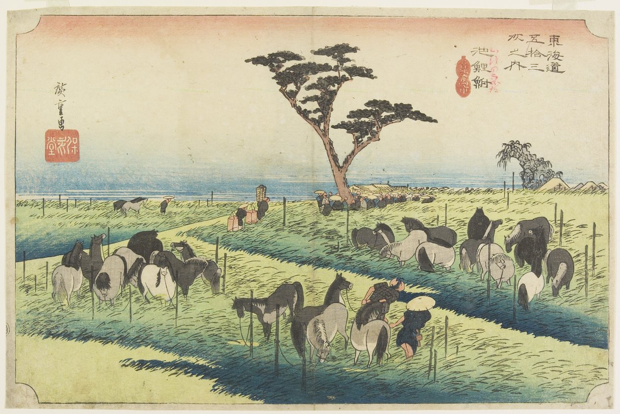 معرض نيسان للخيول ، Chiryu_ ، ج. 1833 بواسطة Utagawa Hiroshige