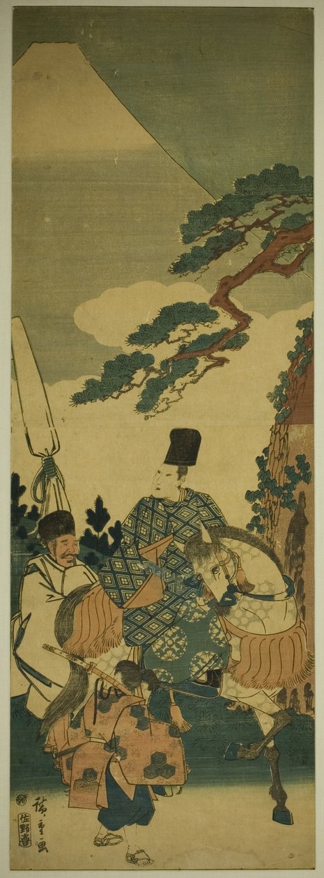 أريوارا نو ناريهيرا يمر بجبل فوجي في رحلته إلى الشرق بواسطة Utagawa Hiroshige