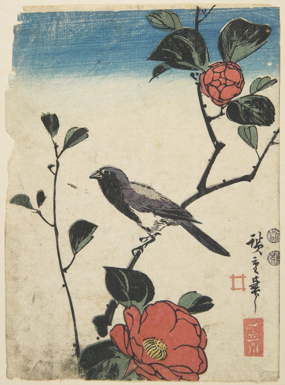 طائر على فرع الكرز ، 1847-1852 بواسطة Utagawa Hiroshige