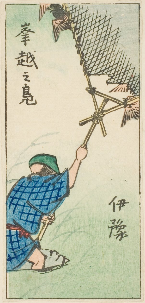 اصطياد البط البري في مقاطعة Iyo (Iyo ، Okoshi no kamo) ، قسم من الورقة رقم. 16 من سلسلة "Cutout Pictures of the Provincial (Kunizukushi harimaze zue)" بواسطة Utagawa Hiroshige