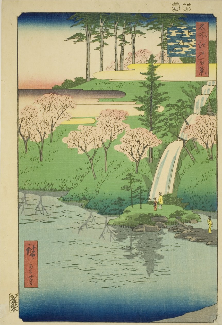 Chiyogaike Pond ، Meguro (Meguro Chiyogaike) ، من سلسلة "مائة منظر مشهور لإيدو (ميشو إيدو هياكي)" بواسطة Utagawa Hiroshige